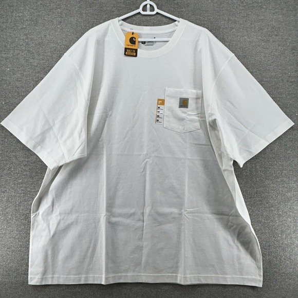 Carhartt Short Sleeve T Shirt Men Size 3XL White Loose Fit Heavyweight NEW - Picture 1 of 10